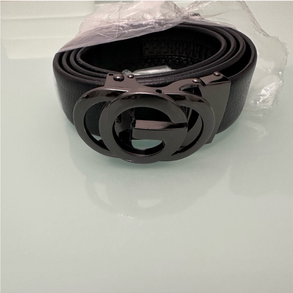 Men’s Black Leather Buckle Belt